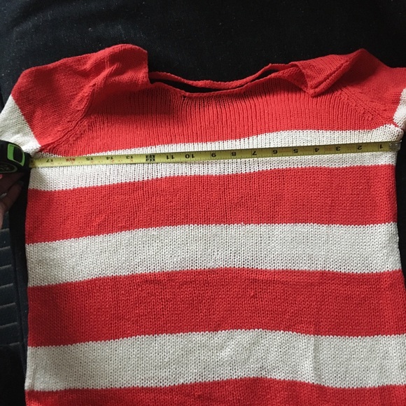 Red Cream Striped Sweater - Picture 5 of 6